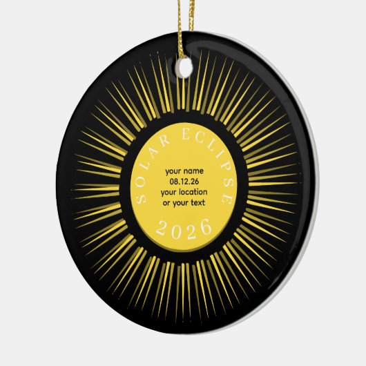 2026 Total solar eclipse your text personalized Keramisch Ornament (Links)