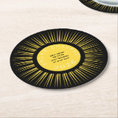 2026 Total solar eclipse your text personalized Ronde Kartonnen Onderzetter (Gebogen)