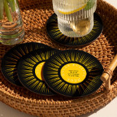 2026 Total solar eclipse your text personalized Ronde Kartonnen Onderzetter