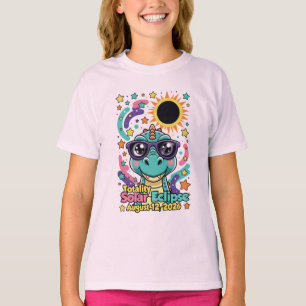 2026 Totale Zonsverduistering Dinosaur Kinderen T- T-shirt