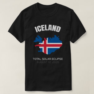 2026 Totale Zonsverduistering IJsland Vlag T-shirt