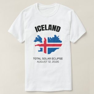 2026 Totale Zonsverduistering IJsland Vlag T-shirt