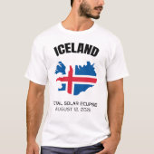 2026 Totale Zonsverduistering IJsland Vlag T-shirt (Voorkant)