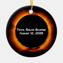 2026 Totale Zonsverduistering Keramisch Ornament