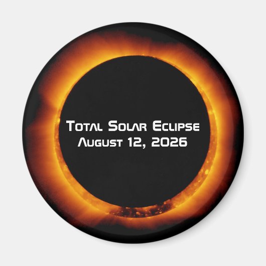 2026 Totale Zonsverduistering Magneet (Voorkant)
