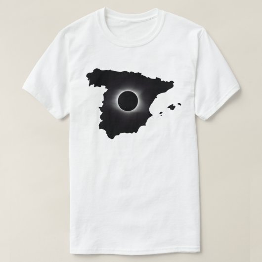 2026 Totale Zonsverduistering Spanje Land T-shirt (Design voorkant)