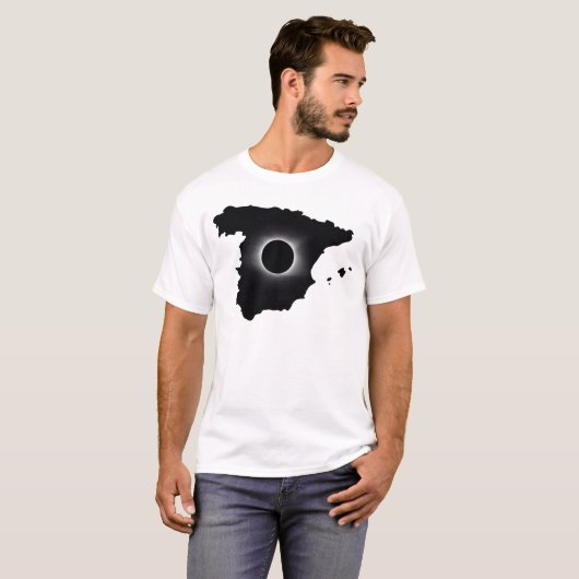 2026 Totale Zonsverduistering Spanje Land T-shirt (Voorkant volledig)