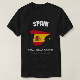 2026 Totale Zonsverduistering Spanje Vlag T-shirt