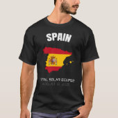 2026 Totale Zonsverduistering Spanje Vlag T-shirt (Voorkant)