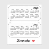 2026 Transparante kalender 2027 van Janz Sticker (Vel)