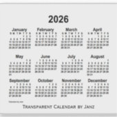 2026 Transparante kalender door Janz Sticker (Voorkant)