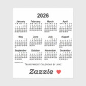 2026 Transparante kalender door Janz Sticker (Vel)