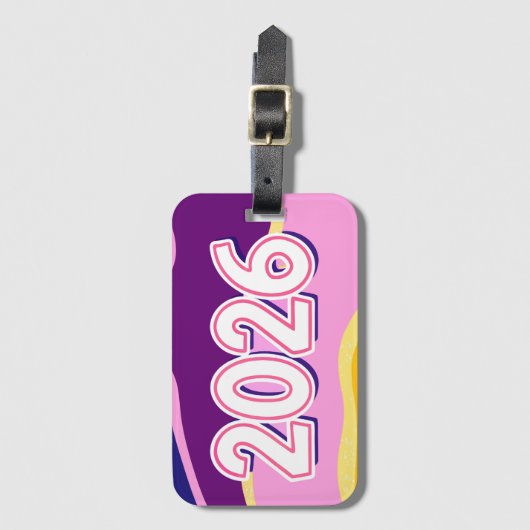 2026 traveling year  bagagelabel (Voorkant (verticaal))