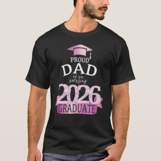 2026 Trotse Papa Van De Afgestudeerde Roze Feest T-shirt