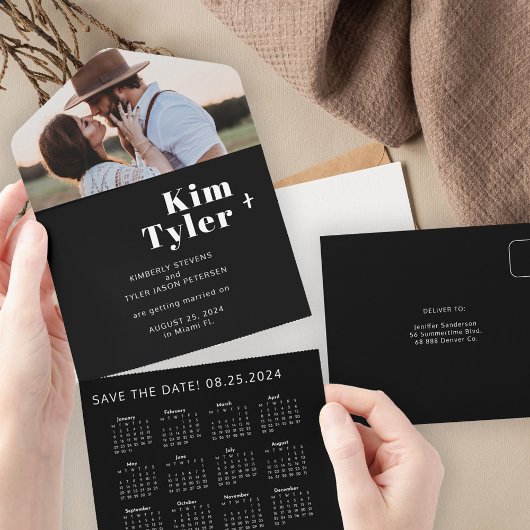 2026 trouwkalender foto unieke bewaar datum QR All In One Uitnodiging