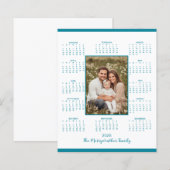 2026 Turquoise Foto Agenda Kerstkaart (Voorkant / Achterkant)