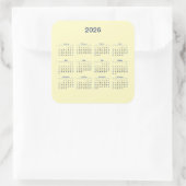 2026 Twaalf maanden Kalender Square Sticker (Tas)