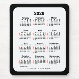 2026 Two Tone Black 52 Week Agenda van Janz Muismat