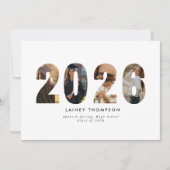 2026 typografie 4 afbeelding afstudeeraankondiging kaart (Voorkant)