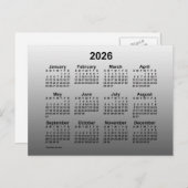 2026 Uitgebloeide witte mini-kalender van Janz bri Briefkaart (Voorkant / Achterkant)
