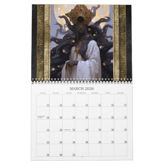 2026 Uncanny Gods Dark Fantasy Horror Art Kalender (Mar 2026)
