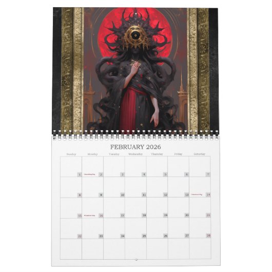 2026 Uncanny Gods Dark Fantasy Horror Art Kalender (Feb 2026)
