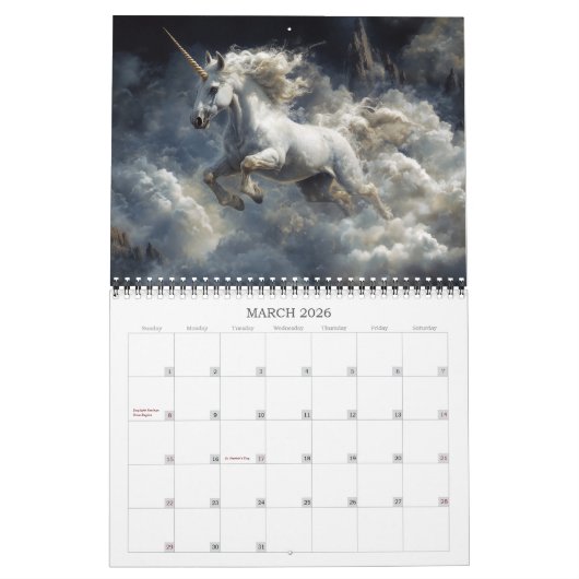 2026 Unicorns 2 Fantasy Art Kalender (Mar 2026)