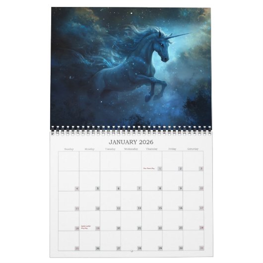 2026 Unicorns 2 Fantasy Art Kalender (Jan 2026)
