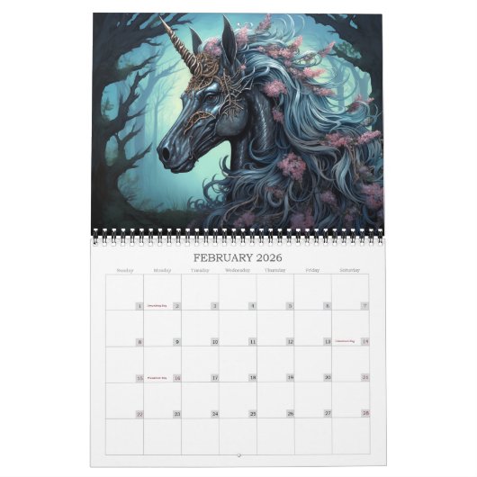 2026 Unicorns Fantasy Art Kalender (Feb 2026)