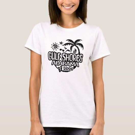 2026 Vakantie of Reis naar Gulf Shores Alabama T-shirt (Voorkant)