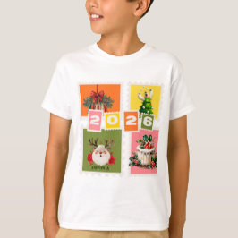 2026 Vakantiekiek Postzegel T-shirt | Whimsical Ch