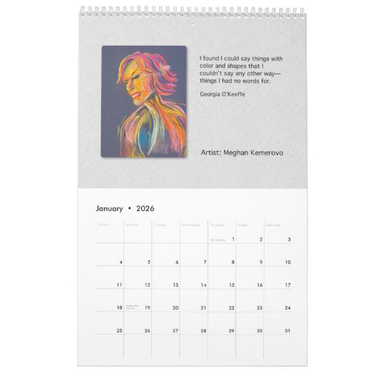 2026 Vanessa's Art Studio Student Art 2 Kalender (Jan 2026)