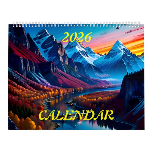 2026 Verbazingwekkende prachtige schitterende land Kalender (Hoes)