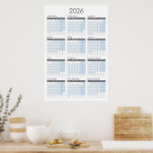 2026 Vertical Jaarkalender Poster (Keuken)