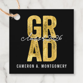 2026 Vet GRAD Goud Typografie Afstudeerfeest Bedankjes Labels