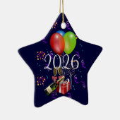 2026 Vieren, tijd om te feesten.  Keramisch Ornament (Rechts)