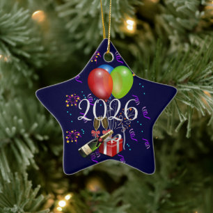 2026 Vieren, tijd om te feesten.  Keramisch Ornament