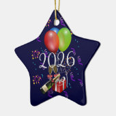 2026 Vieren, tijd om te feesten.  Keramisch Ornament (Links)