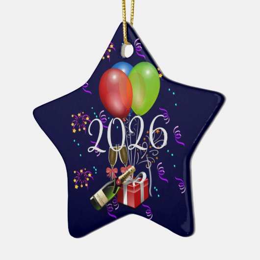 2026 Vieren, tijd om te feesten. Keramisch Ornament (Links)