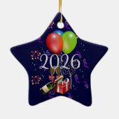 2026 Vieren, tijd om te feesten.  Keramisch Ornament (Achterkant)