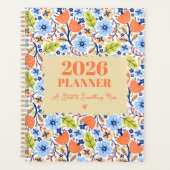 2026 Vintage Personalized Yearly & Monthly Floral Planner (Voorkant)