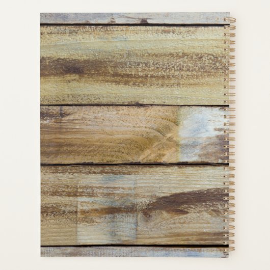 2026 Vintage Weathered Wood Planks Planner  (Achterkant)