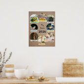 2026 Visie met 8 Zwevende Fotocirkels Poster (Keuken)