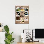 2026 Visie met 8 Zwevende Fotocirkels Poster (Thuiskantoor)