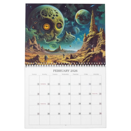 2026 Visionaire Dimensies 10 Surrealistische Kunst Kalender (Feb 2026)