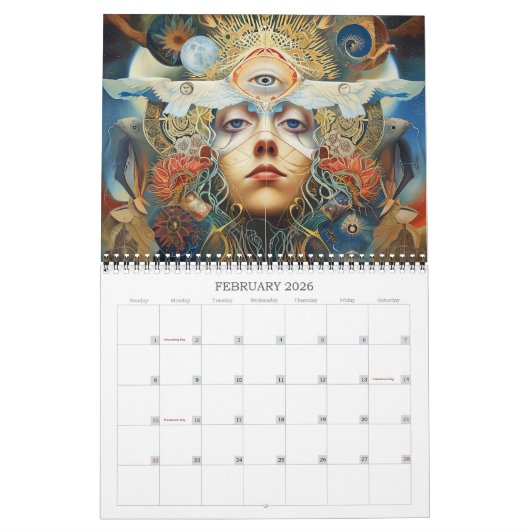 2026 Visionaire Dimensies 9 Surrealistische Kunst Kalender (Feb 2026)