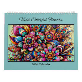 2026 Vivid Colorful Flowers Calendar Kalender