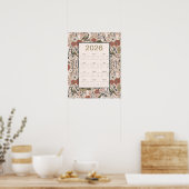 2026 Vogels Bloemen Kalender Poster (Keuken)