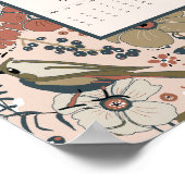 2026 Vogels Bloemen Kalender Poster (Hoek)
