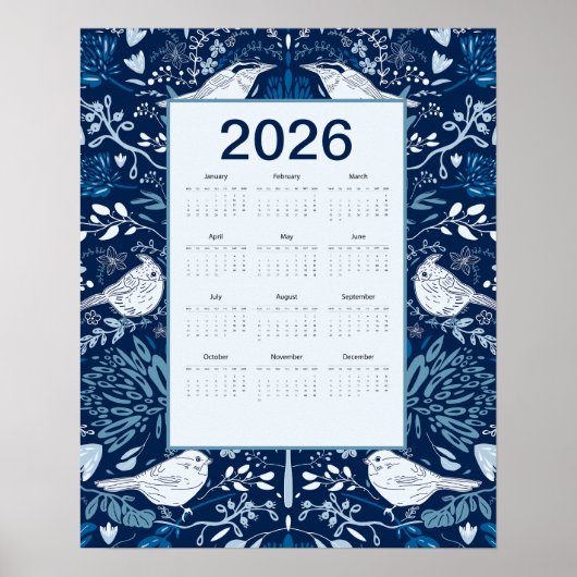 2026 Vogels Kalender Poster (Voorkant)